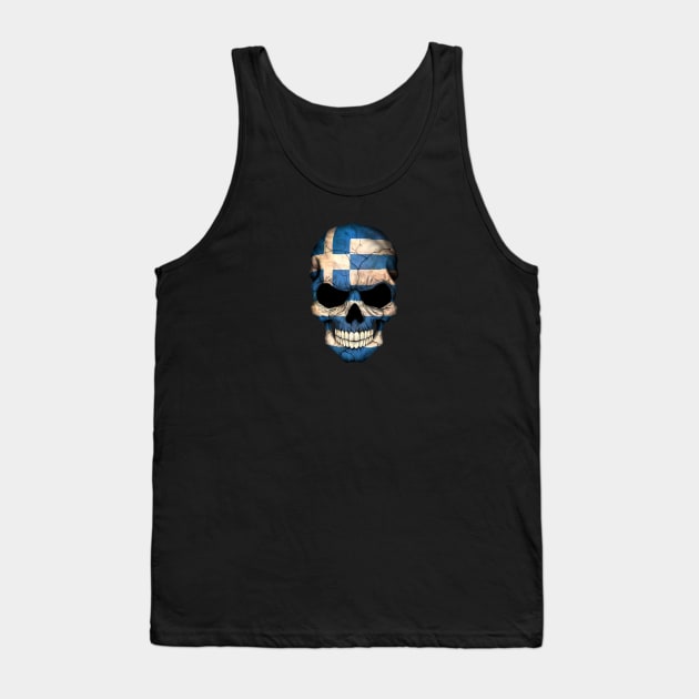 Greek Flag Skull Tank Top by jeffbartels